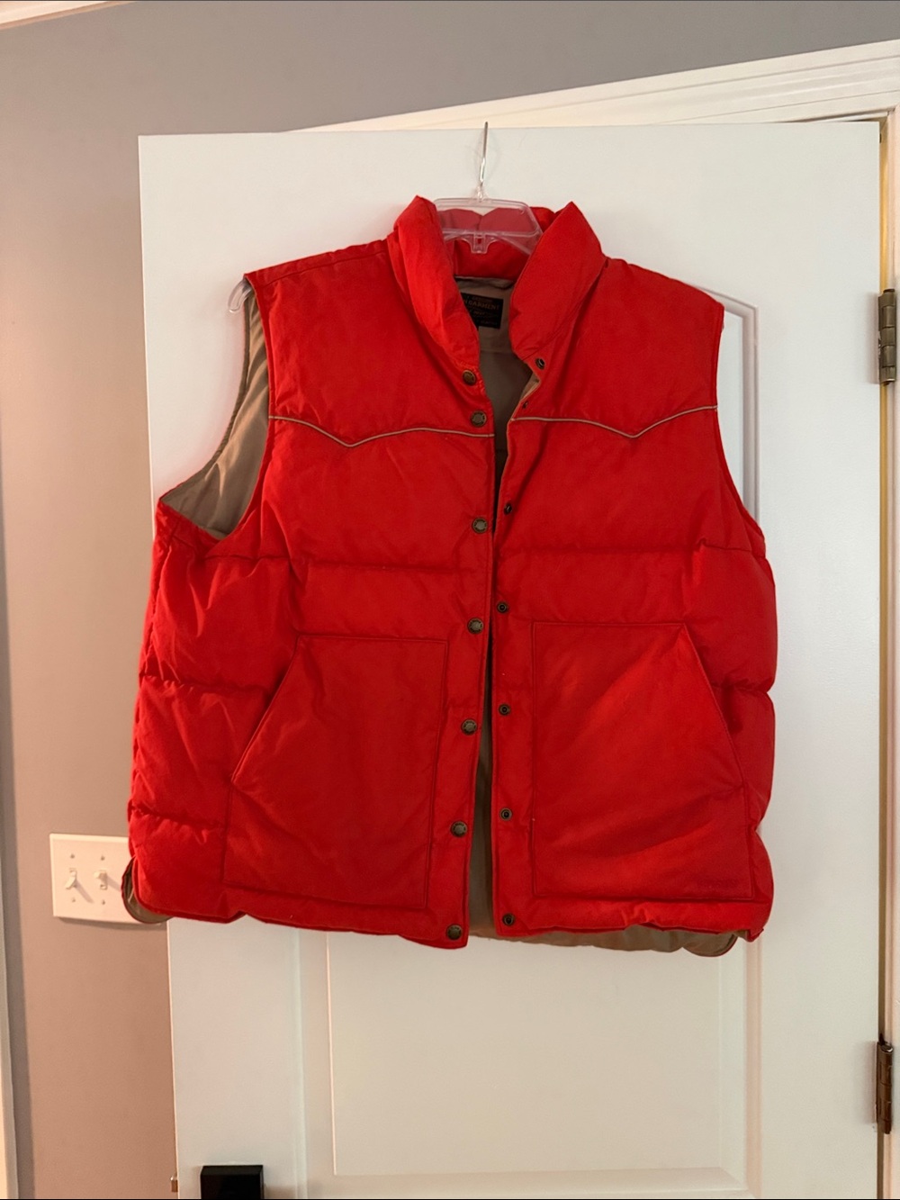 Orange Quilted Puffer Vest - Women's Sleeveless Coat